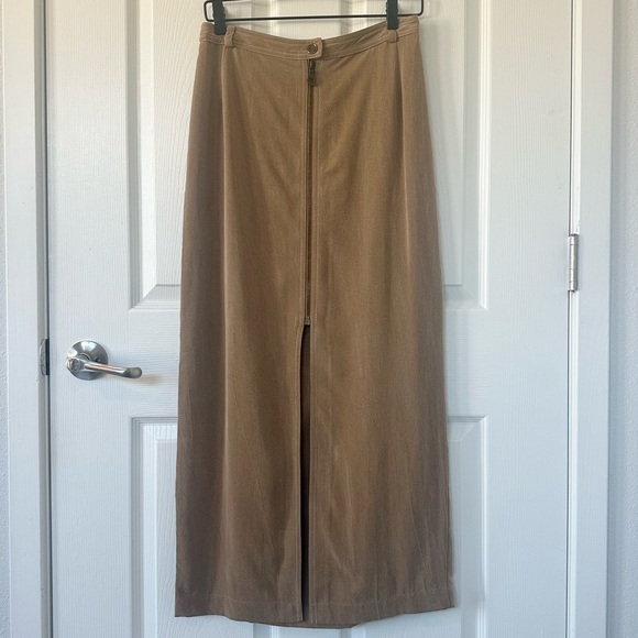 Vintage 90’s Y2K Tan Brown Maxi Skirt - Picture 1 of 8